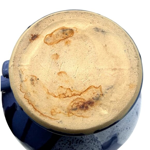 Blue Glazed Art Pottery Pitcher Jug Studio Pottery 5.25" W x 7.25" H - Picture 6 of 6